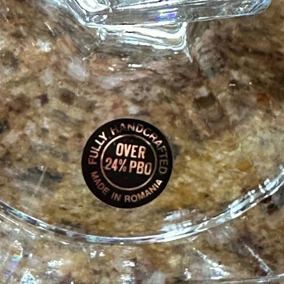 Crystal Candlesticks Made in Romania 7" Handcrafted Over 24% PBO - Picture 2 of 8